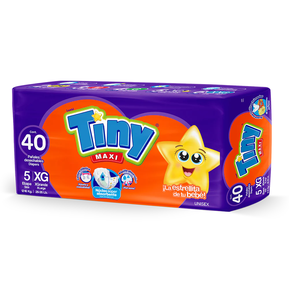 [605002] Pañal Tiny ExGde 5 Et Pieza