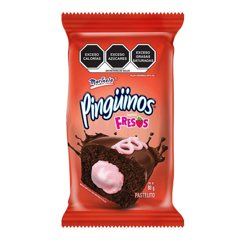 Pingüinos Fresa Marinela  80g