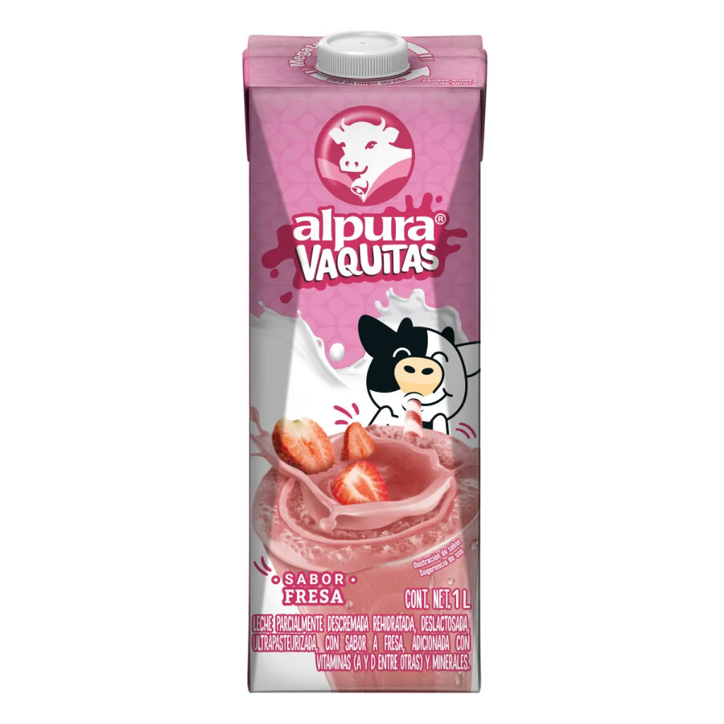 [508007] Leche Fresa Vaquitas Alpura 1L